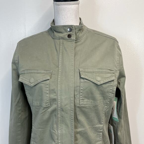 Liverpool Moss Green Harpere Trucker Jacket size Medium Stretch Pockets Casual - Picture 2 of 10
